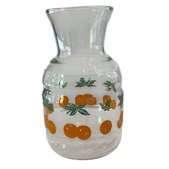 Vintage Orange Juice‎ Carafe Decanter 5 Matching Juice Glasses - Picture 2 of 11